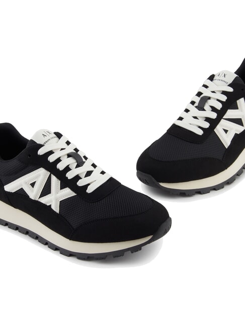 DROP MICROSUEDE Sneakers with contrasting logo black + off-white - Men&rsquo;s shoes