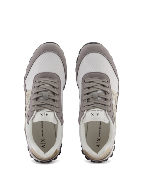 DROP MICROSUEDE Sneakers with side logo brown bass + off-white - Women’s shoes