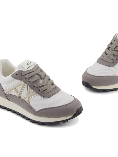 DROP MICROSUEDE Sneakers with side logo brown bass + off-white - Women’s shoes