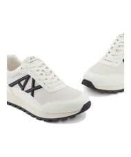 ARMANI EXCHANGE DROP MICROSUEDE Sneakers with contrasting logo off white+deep navy+pomenegrat - Men’s shoes - 4