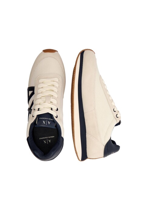 ROYALE SUEDE AIR MESH AX logo leather sneakers off white + navy - Men’s shoes