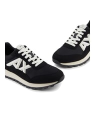ARMANI EXCHANGE DROP MICROSUEDE Sneakers with contrasting logo black + off-white - Men’s shoes - 4
