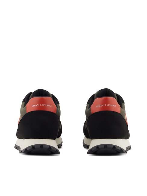 DROP MICROSUEDE Sneakers with contrasting logo black+olive night+pumpkin - Men’s shoes