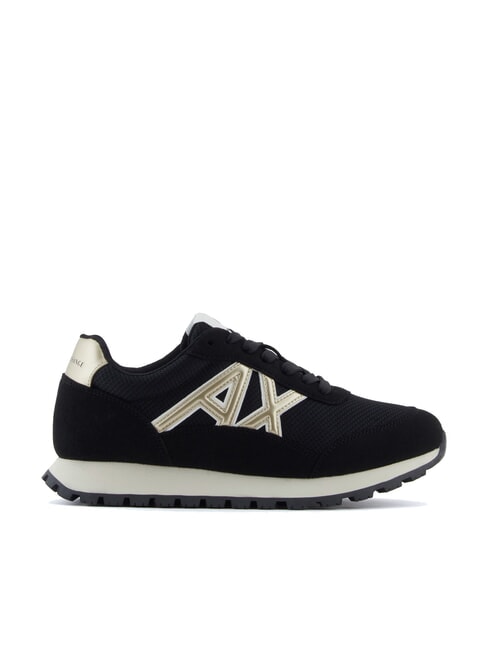 DROP MICROSUEDE Sneakers with side logo black/pale gold - Women’s shoes