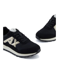 ARMANI EXCHANGE DROP MICROSUEDE Sneakers with side logo black/pale gold - Women’s shoes - 4
