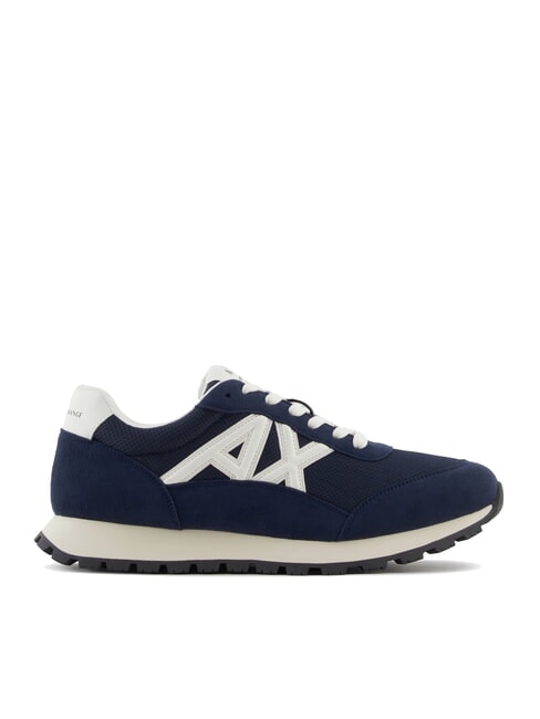 DROP MICROSUEDE Sneakers with contrasting logo navy+off-white - Men&rsquo;s shoes