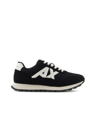 ARMANI EXCHANGE DROP MICROSUEDE Sneakers with contrasting logo black + off-white - Men&rsquo;s shoes - 2