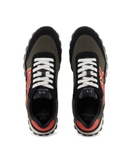 ARMANI EXCHANGE DROP MICROSUEDE Sneakers with contrasting logo black+olive night+pumpkin - Men&rsquo;s shoes - 3