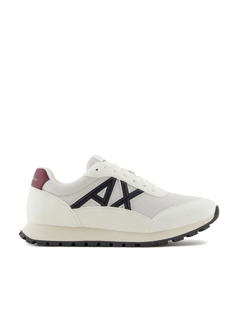 DROP MICROSUEDE Sneakers with contrasting logo off white+deep navy+pomenegrat - Men&rsquo;s shoes