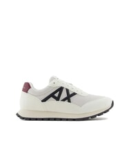 ARMANI EXCHANGE DROP MICROSUEDE Sneakers with contrasting logo off white+deep navy+pomenegrat - Men&rsquo;s shoes - 2