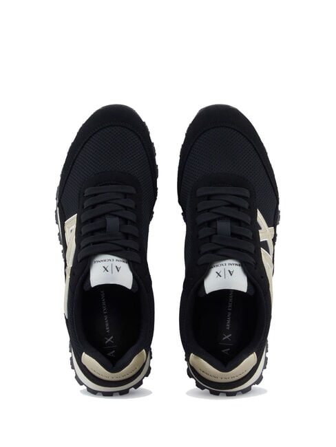 DROP MICROSUEDE Sneakers with side logo black/pale gold - Women’s shoes