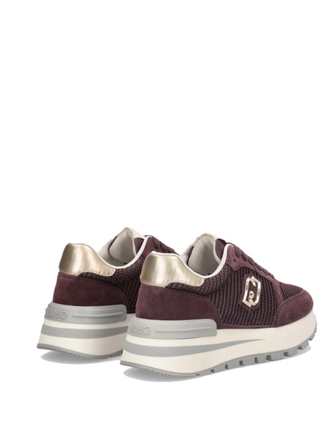 AMAZING 25 Suede and mesh sneakers crimson/light gold - Women’s shoes