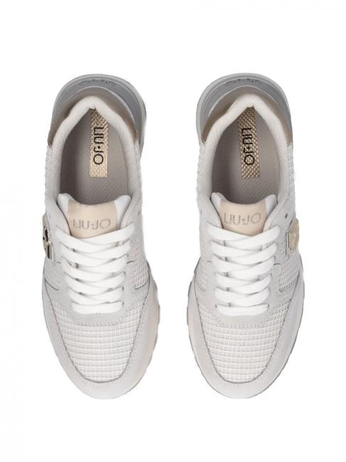 AMAZING 25 Suede and mesh sneakers off white/light gold - Women&rsquo;s shoes
