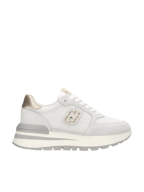 AMAZING 25 Suede and mesh sneakers off white/light gold - Women’s shoes