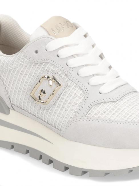 AMAZING 25 Suede and mesh sneakers off white/light gold - Women’s shoes