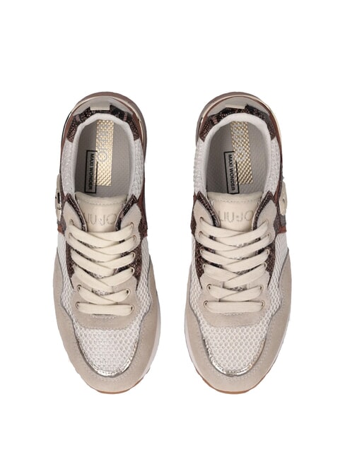 MAXI WONDER 01 Platform sneakers with python details rope/chocolate - Women’s shoes