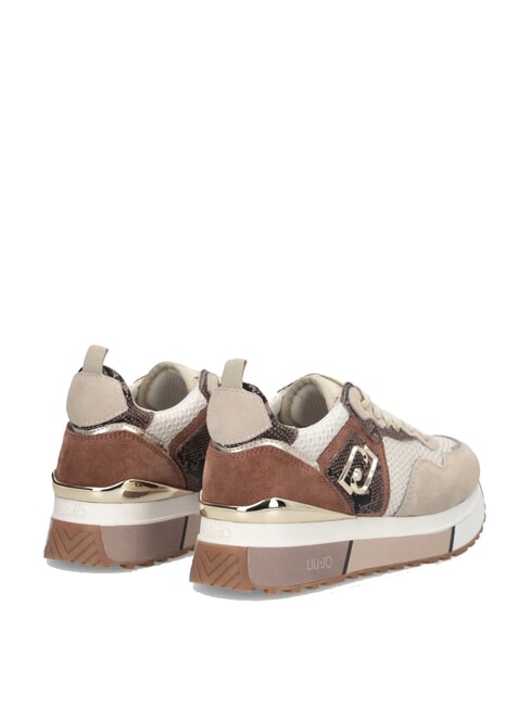 MAXI WONDER 01 Platform sneakers with python details rope/chocolate - Women’s shoes