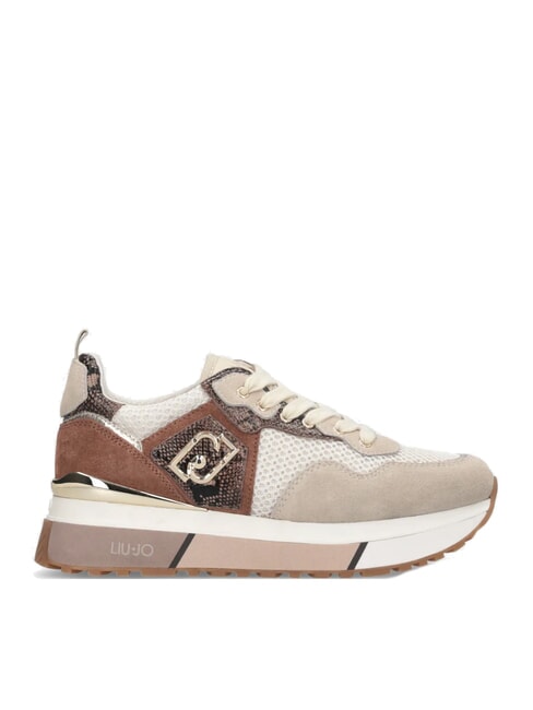 MAXI WONDER 01 Platform sneakers with python details rope/chocolate - Women&rsquo;s shoes