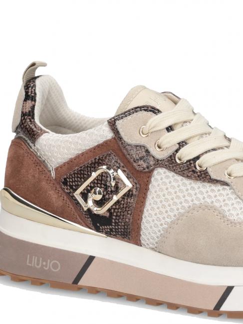 MAXI WONDER 01 Platform sneakers with python details rope/chocolate - Women&rsquo;s shoes