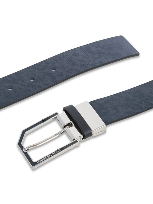 BELT Reversible leather belt night blue/green - Belts