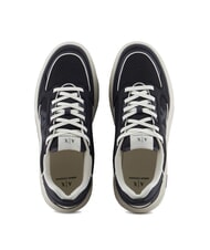 ARMANI EXCHANGE A|X Sneakers with mesh inserts and logo deep navy + off-white - Men’s shoes - 3