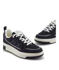 ARMANI EXCHANGE A|X Sneakers with mesh inserts and logo deep navy + off-white - Men’s shoes - 4
