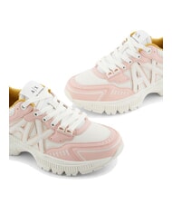 ARMANI EXCHANGE A|X Chunky sneakers with mesh inserts light rose + off white - Women’s shoes - 3