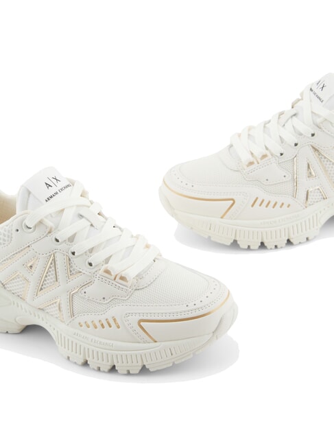A|X Chunky sneakers with mesh inserts off white + gold - Women’s shoes