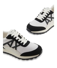 ARMANI EXCHANGE A|X Mesh sneakers with contrasting logo off white+black - Women’s shoes - 4
