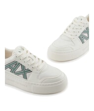 ARMANI EXCHANGE A|X Sneakers with contrasting logo off wht+dark fr.grn - Women&rsquo;s shoes - 4