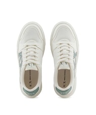 ARMANI EXCHANGE A|X Sneakers with contrasting logo off wht+dark fr.grn - Women&rsquo;s shoes - 5