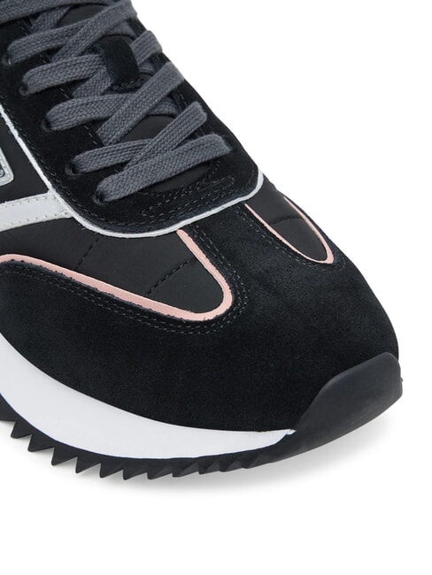BAIL Mixed leather runner sneakers BLACK - Women’s shoes