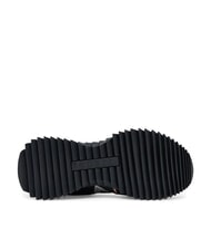 GUESS BAIL Mixed leather runner sneakers BLACK - Women’s shoes - 6