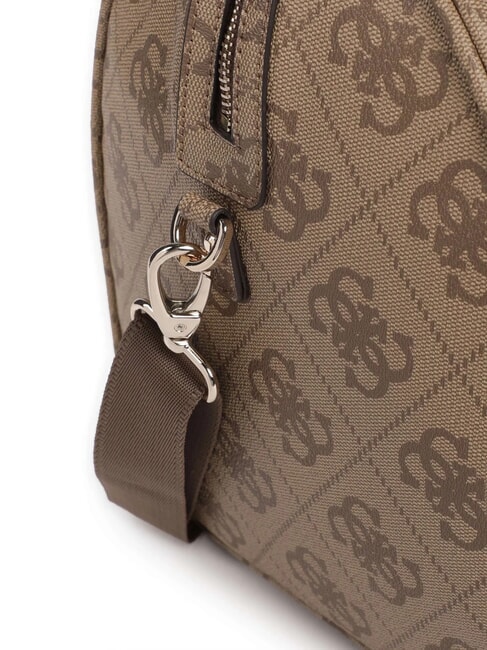 BERTA Large duffel bag with shoulder strap latte logo / brown - Duffle bags