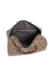 GUESS BERTA Large duffel bag with shoulder strap latte logo / brown - Duffle bags - 4