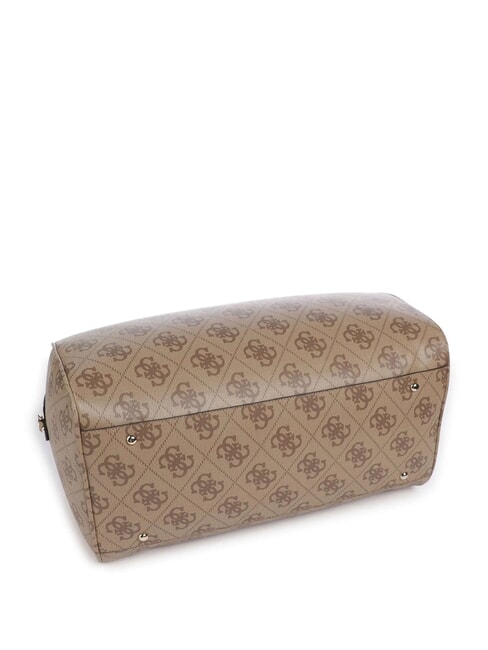 BERTA Large duffel bag with shoulder strap latte logo / brown - Duffle bags