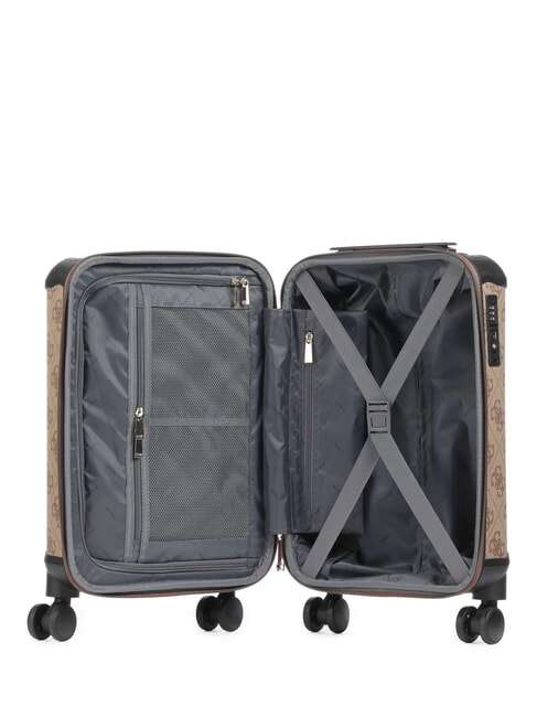 BERTA 18 Hand luggage trolley latte logo / brown - Hand luggage