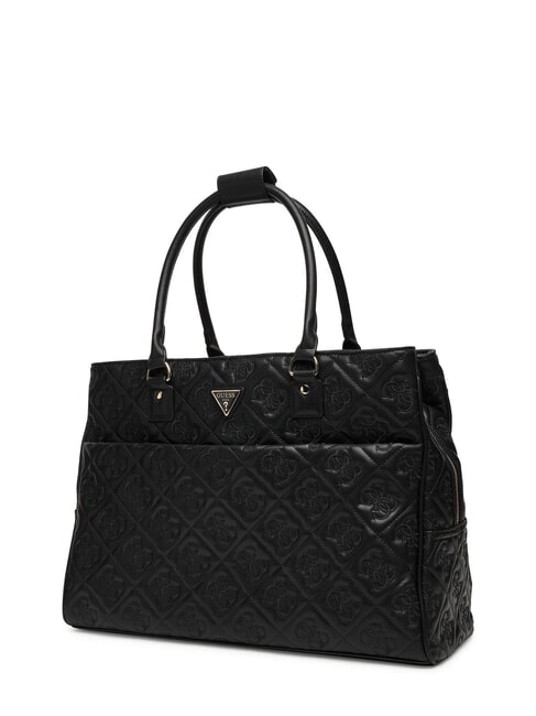 ADELASIA Shopping bag with embroidered logo BLACK - Women’s Bags