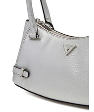 GUESS ROSALBA Saffiano print shoulder bag SILVER - Women’s Bags - 3