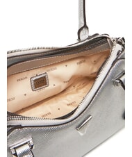 GUESS ROSALBA Saffiano print shoulder bag SILVER - Women’s Bags - 4
