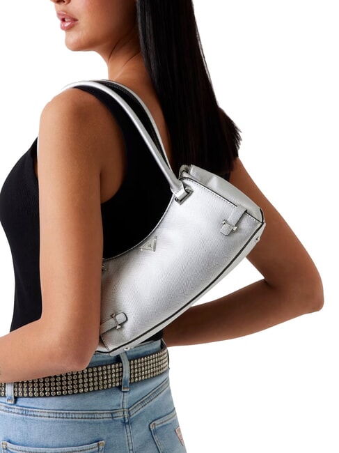 ROSALBA Saffiano print shoulder bag SILVER - Women’s Bags