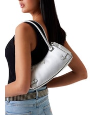 GUESS ROSALBA Saffiano print shoulder bag SILVER - Women’s Bags - 5