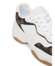 GUESS HAPYY3 Sneakers with peony logo inserts White / Brown - Women&rsquo;s shoes - 4