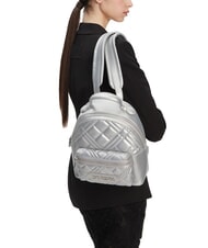 LOVE MOSCHINO QUILTED Quilted backpack silver - Women’s Bags - 6