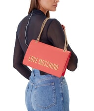 LOVE MOSCHINO LETTERING Shoulder bag / crossbody bag coral - Women’s Bags - 5