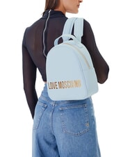 LOVE MOSCHINO LETTERING Backpack Light blue - Women’s Bags - 6