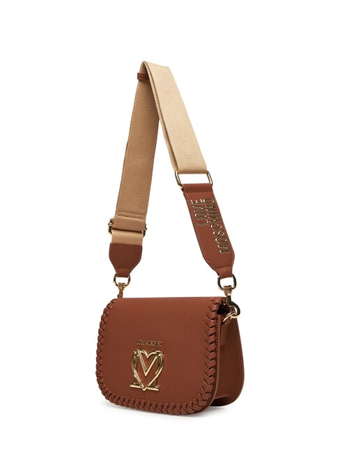 BRAIDED Shoulder bag with flap camel - Women’s Bags