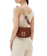 LOVE MOSCHINO BRAIDED Shoulder bag with flap camel - Women’s Bags - 6