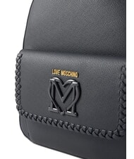 LOVE MOSCHINO BRAIDED Backpack with pocket Black - Women’s Bags - 3