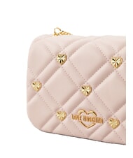 LOVE MOSCHINO SWEET STUDS Mini shoulder bag with studs face powder - Women&rsquo;s Bags - 5